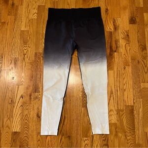 Zyia Active Black White Ombré Workout Leggings Size XL
